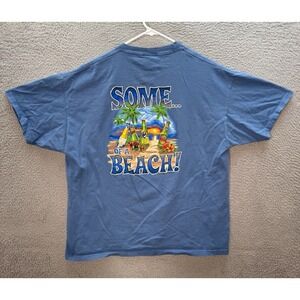 Vintage Big Dogs Kids Shirt Boys XL Blue Fits Adult L/XL Grunge Beach Party Y2K